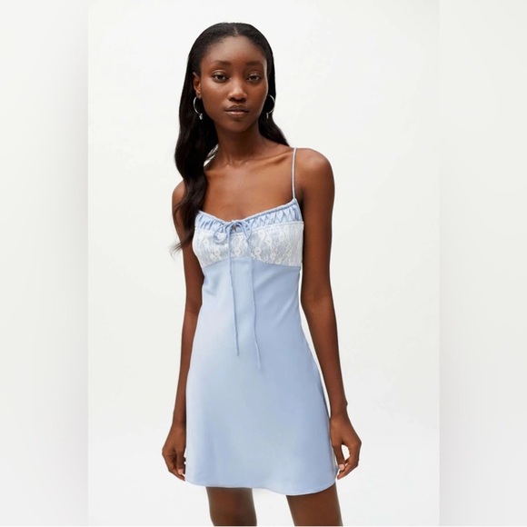 Urban Outfitters Dresses & Skirts - Urban Outfitters Light Blue Lace-Trim Dress - Size S